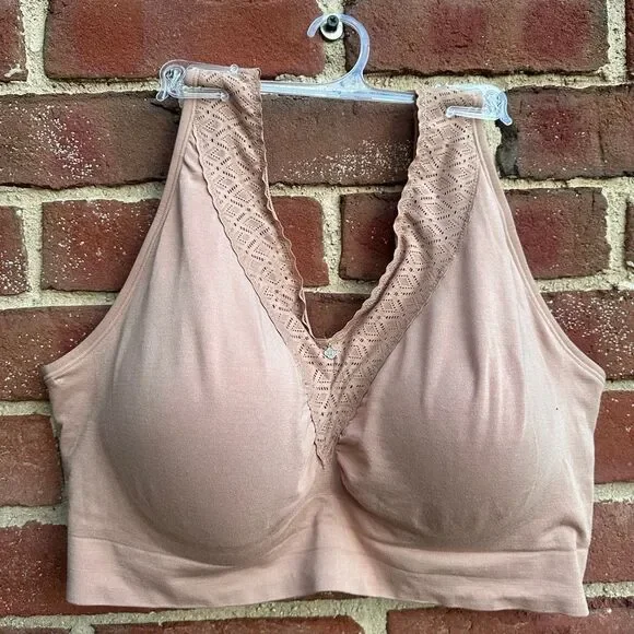 Breezies Plus Size Comfort Breeze Bra 3X Wirefree NEW - Picture 3 of 6